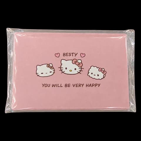 Pink square memo pad, shown as a stationery example